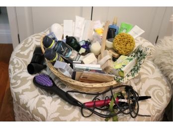 Large Basket Of Assorted Health & Beauty Products Includes Soaps, Deodorants, Body Sprays And More