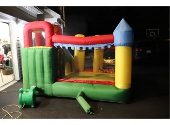 Large Fun Bounce Blow Up Castle With Slide And Ball Pit Play Area Includes Pump