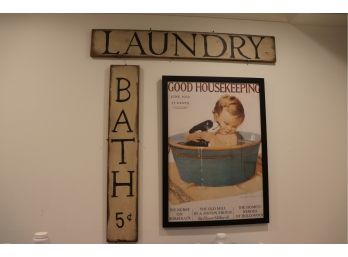 Decorative Laundry Room Signs And Good Housekeeping Poster