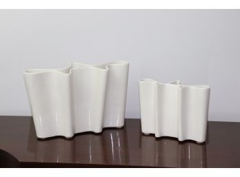 Set Of Contemporary Wavy Vases By Shiraleah