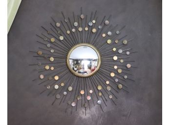 Contemporary Sunburst Convex Mirror 26 Diameter Great Accent Piece For Any Wall