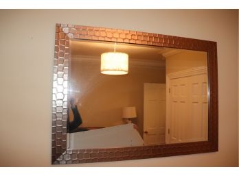 Contemporary Silver Wall Mirror Measures 42 W X 29 Tall