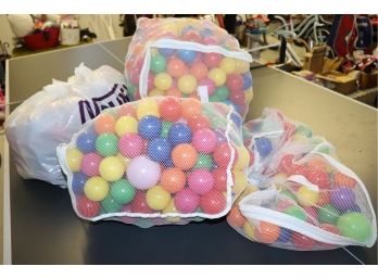 4 Large Bags Of Plastic Playballs Great For Play Pens, Ball Pits And Bounce Houses