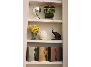 Decorative Items Includes Faux Plants, Faux Shell, Metal Elephant & Limited-Edition Wood Tulip Box Series