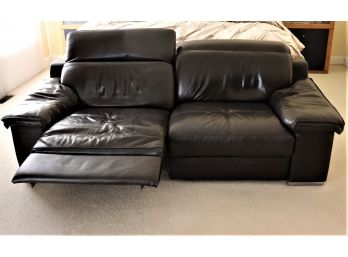 Power Recliner Modern Sofa In Chocolate Brown Leather