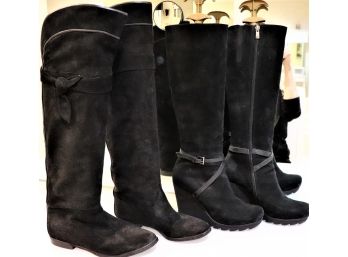 Italian Womens Black Suede Boots