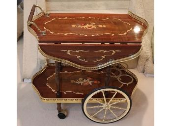 Exotic Style Wooden Tea Cart