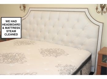 Ethan Allen King Size Tufted Bed Frame With Luxury Mattress PICK-UP DATE: Jan. 4th