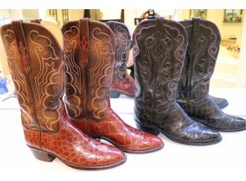 Pair Of Cats Paw Mens Leather Cowboy Boots
