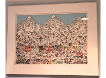 Lowered Start Price: Signed James Rizzi 3D Lithograph Framed Ltd Ed Print