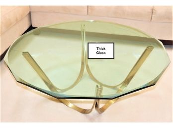 Quality Beveled Glass Top Coffee Table With Modern Style Base