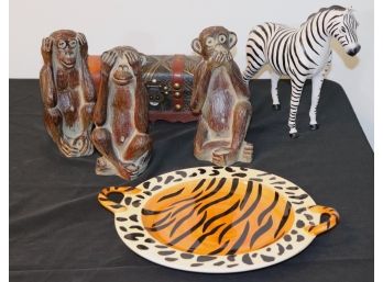 Lot Of Safari Inspired Decorative Accessories