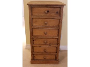 Rustic Pine Wood 6-Drawer Dresser