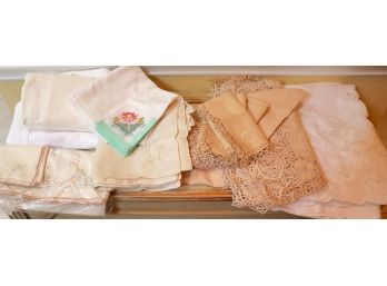 Assorted Vintage Linen Tablecloths & Napkins