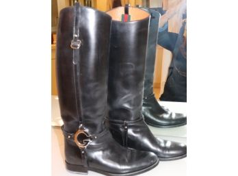 Gucci Equestrian Style Riding Boots With Signature G Detail