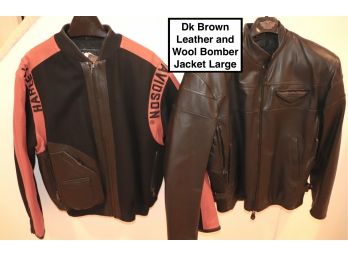 Mens Harley Davidson Wool Bomber And Leather Biker Jackets