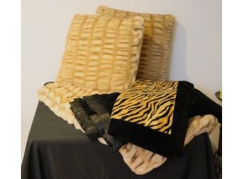 Hudson Park Collection Of Faux Fur Pillows And Throw