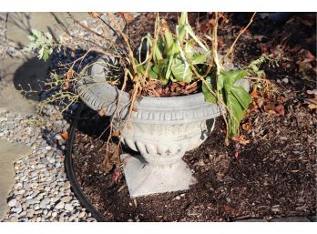 Fluted Cement Urn Planter