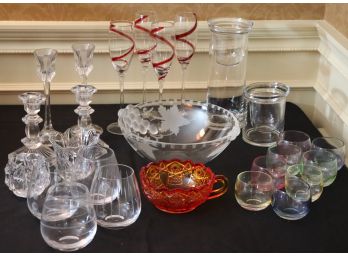 Assorted Crystal & Glass Decorative Tabletop Items