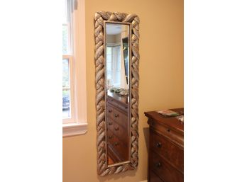 Embellished Silver Leaves Beveled Wall Mirror