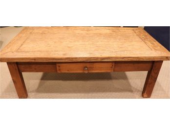 Rustic Wood Coffee Table With Drawer
