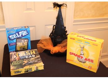 Lot Of Tween Board Games & Witches Hat