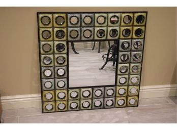 32 Inch Square Metal & Mirrored Contemporary Wall Art