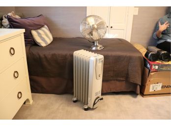 Vintage Style Oscillating Fan By Hunter And Space Heater By Delonghi