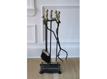 Cozy Up With A Fire! 4 Piece Black Metal Fireplace Tool Set
