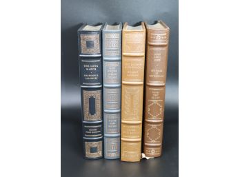 4 Signed 1st Ed Leather-bound Books, The Franklin Mints First Ed Society R Ludlum, Heller, Oates , Salisbury