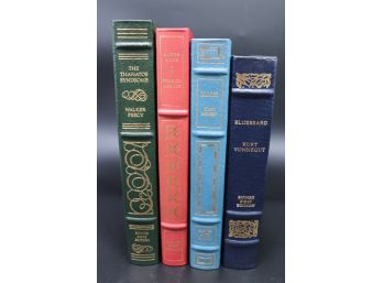 4 Signed First Ed Leather-Bound Books Franklin Mint First Edition Society: K Vonnegut, J Hersey, Percy,  Lurie
