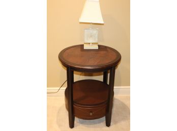 Faux Croc Leather Clad Round Side Table