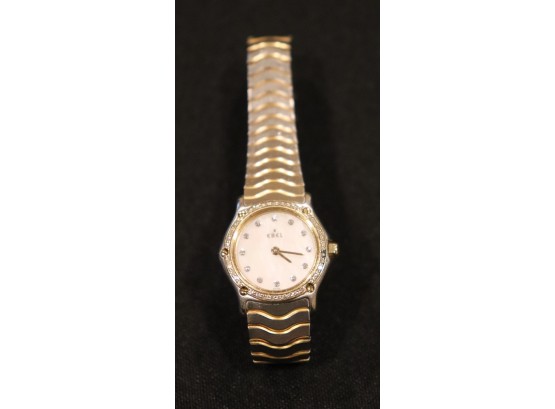Vintage Womens Ebel Sport Classic 18KT Gold Bezel & Stainless Steel Watch