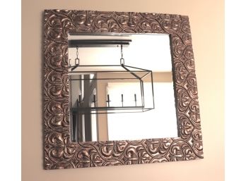 42 Inch Square Antique Gilded Finish Beveled Wall Mirror
