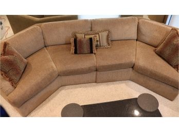 Contemporary Conversational Sectional Sofa Upholstered In Woven Chenille