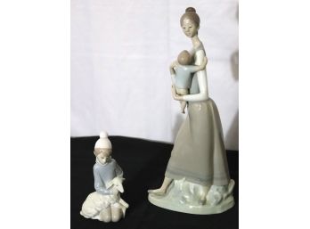 Pair Of Lladro Fine Porcelain Figurines
