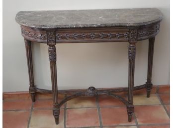 French Country Style Marble Topped Console Table
