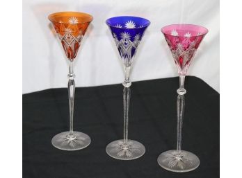 Vintage Bohemian Cut Glass Decorative Pieces