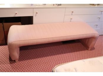 Vintage Upholstered Modern Shaped End Of Bed Bench