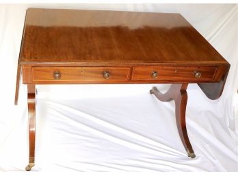 Live Like Royalty! Antique Regency Mahogany Sofa TableDesk With Drop Leaves