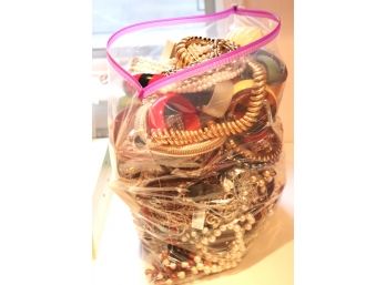 Assorted Full Of Surprizes Costume Jewelry  Overstuffed Gallon Size Bag