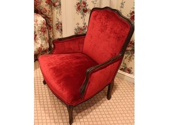 Vintage French Style Occasional Chair In Deep Cranberry Velvet