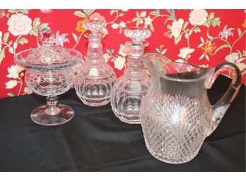 Vintage Assortment Of Cut Crystal Serving Pieces