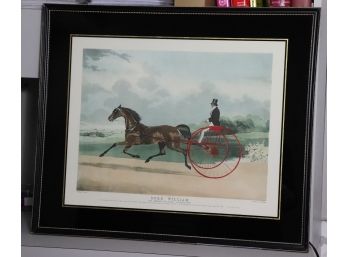 Vintage English Equestrian Framed Lithograph Print  Lord William