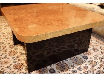 Vintage Modern Burl Wood & Lacquer Coffee Table