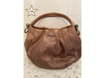 Prada Handbag: Brown Leather Prada Handbag