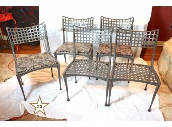 5 Heavy Metal Wrought Iron Chairs