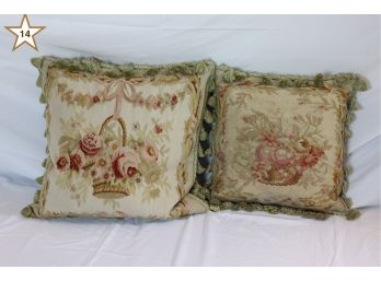 Pair Of Needle Point Pillows