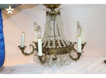 19th Century Style Chandelier With Faceted Glass Beads