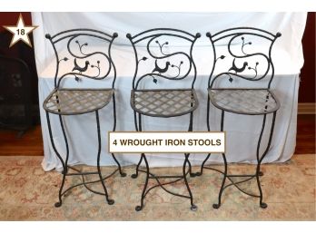 4 Wrought Iron Stools
